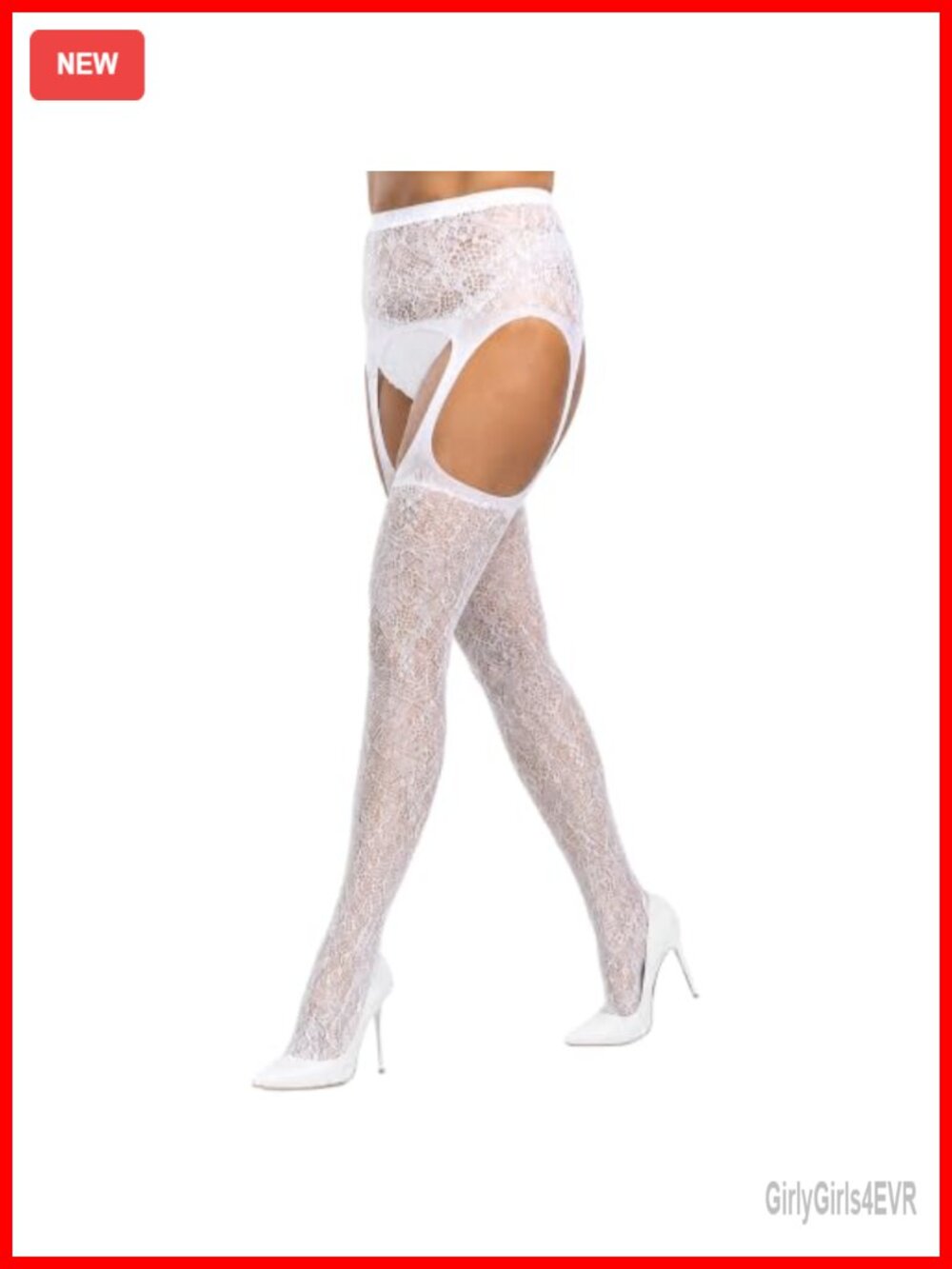 Fishnet Garter Stockings Floral Lace Suspender Thigh Highs